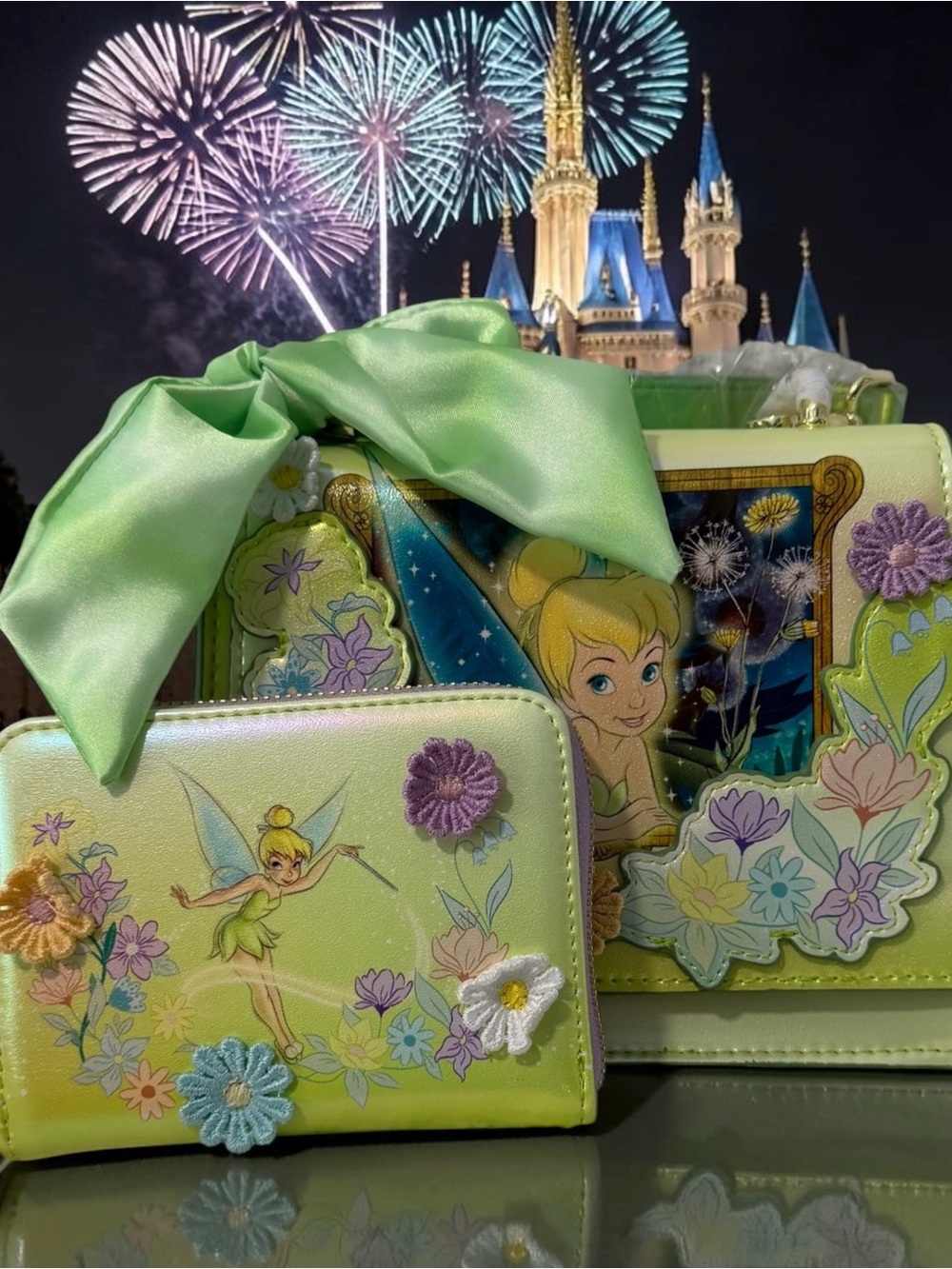 NWT Loungefly Disney Tinker Bell Floral Crossbody & Wallet Set